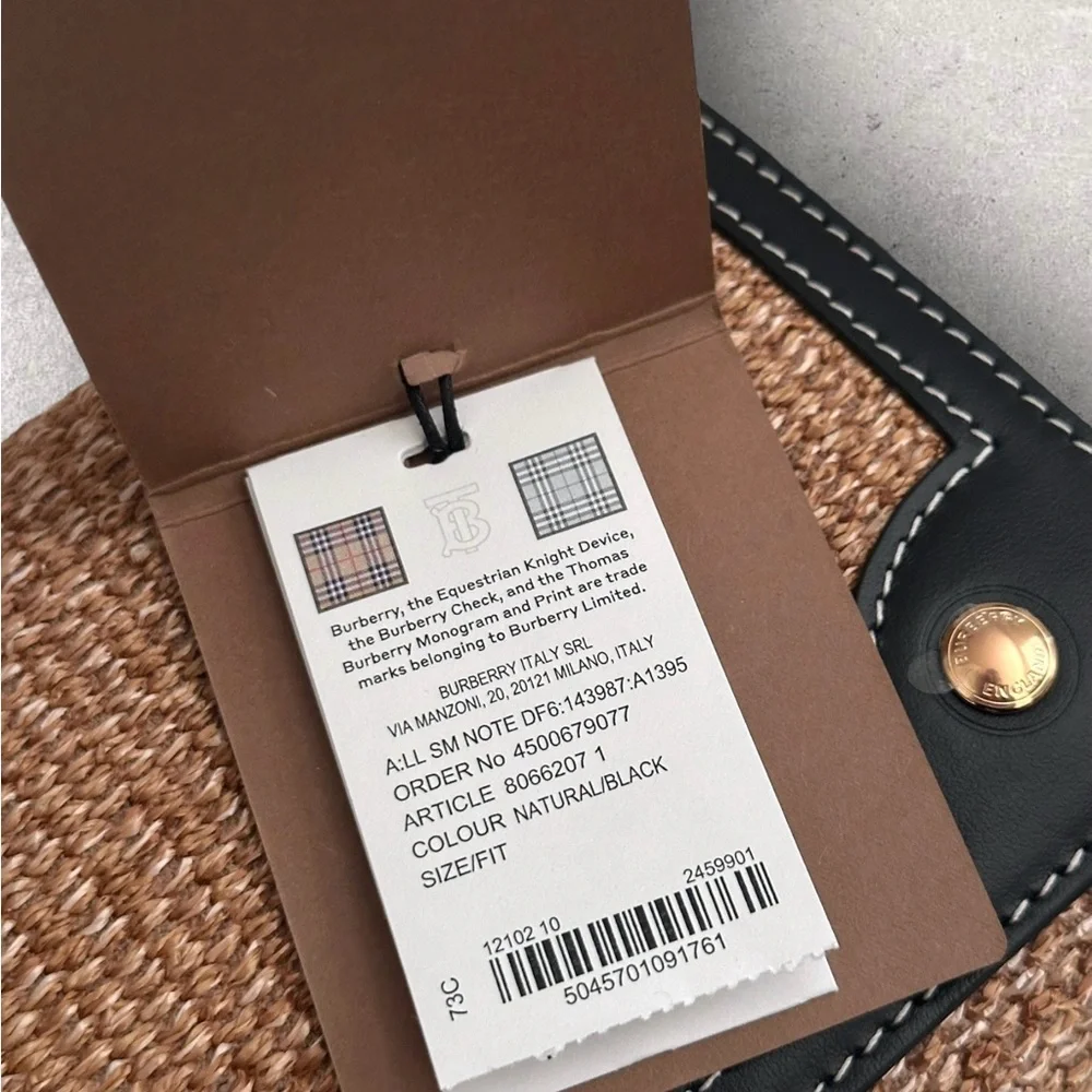 Burberry TB Faux Rafia Flap Bag - Picture 7 of 10